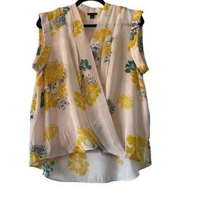 Ann Taylor Multicolor/Floral Short Sleeve Summer Shirt